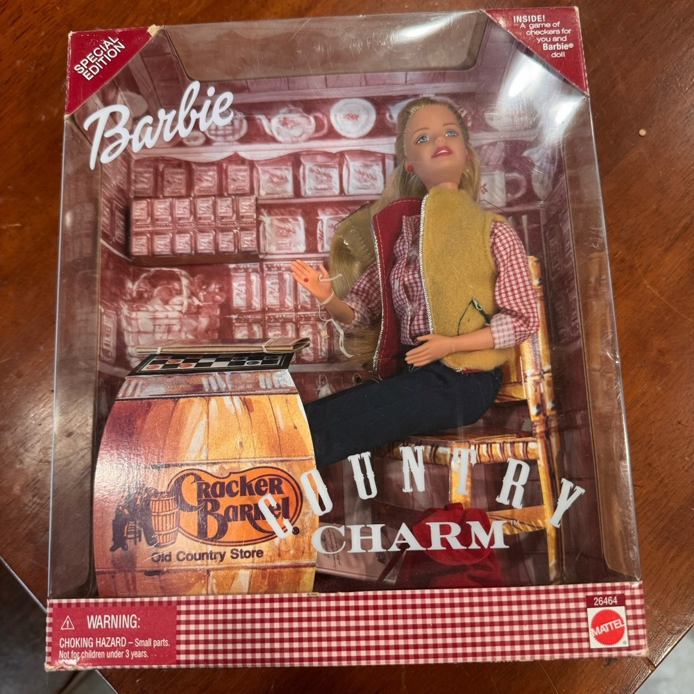 Country Charm Barbie NIB 2000 Cracker Barrel Checkers Special Edition